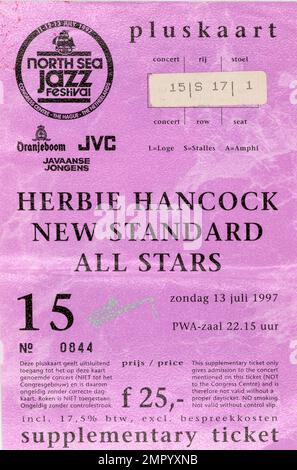 North Sea Jazz Festival, Herbie Hancock New Standard all Stars, Concert Ticket Stubs, Musikkonzert Memorabilia, Stockfoto