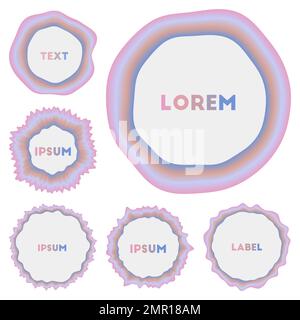 Runde Badges Kollektion. Attraktive kreisförmige Hintergründe. Kühle Vektordarstellung. Stock Vektor