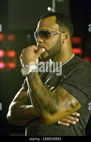 Die Sänger Flo Rida und Teairra Mari drehen ihr neues Video für die Single 'Cause A Scene' im Rain Nightclub im Palms Resort and Casino. Las Vegas, Nevada 4/7/09. . . Stockfoto