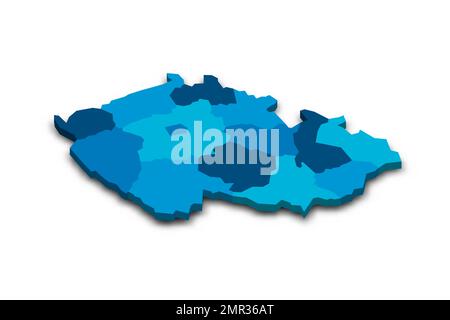 Tschechische Republik politische Karte der Verwaltungsabteilungen Stock Vektor