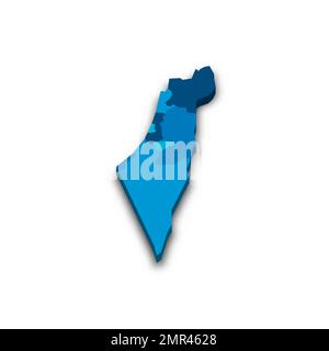 Politische Karte Israels der Verwaltungsabteilungen Stock Vektor