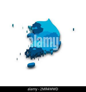 Südkorea politische Karte der Verwaltungsabteilungen Stock Vektor