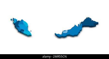 Malaysia politische Karte der Verwaltungsabteilungen Stock Vektor