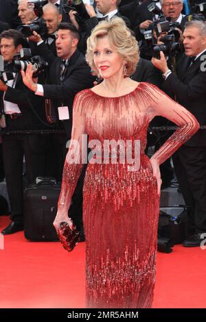Jane Fonda auf der Premiere der Grace of Monaco beim Cannes International Film Festival. Cannes, Frankreich. 14. Mai 2014 Stockfoto