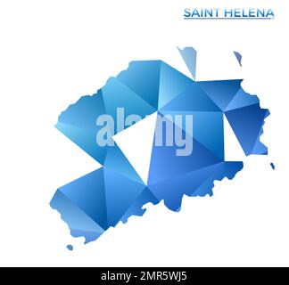 Vektor polygonale Karte von Saint Helena. Lebendige, geometrische Insel in flachem Poly-Stil. Authentische Illustration für Ihre Infografiken. Stock Vektor