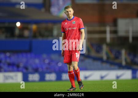 Birmingham, Großbritannien. 31. Januar 2023. Scott Wharton #16 von Blackburn Rovers während des Replay-Spiels Birmingham City vs Blackburn Rovers beim Emirates FA Cup in der vierten Runde am 1./31. Januar 2023 (Foto von Gareth Evans/News Images) in Birmingham, Großbritannien, am./31. Januar 2023. (Foto: Gareth Evans/News Images/Sipa USA) Guthaben: SIPA USA/Alamy Live News Stockfoto