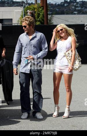 Heidi Montag und Spencer Pratt kommen bei Maxfield vorbei, während ihres geschäftigen Tages zusammen in der Stadt. Los Angeles, Kalifornien. 4/8/09. . . Stockfoto