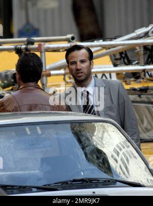 EXKLUSIV!! Schauspieler Filmen Szenen am Set von „Oliver's Arrow“ (auch bekannt als „Inception“). Der Film, der 2010 veröffentlicht werden soll, spielt unter anderem Leonardo DiCaprio, Jospeh Gordon-Levitt und Ellen Page. Los Angeles, Kalifornien. 9/19/09. Stockfoto