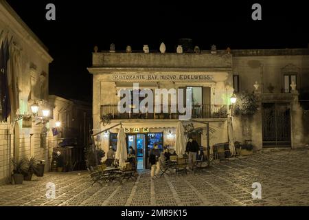 Restaurant Nuovo, Piazza Della Loggia, Erice, Sizilien, Italien, Europa Stockfoto