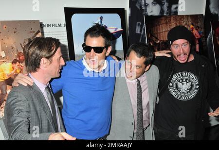 Spike Jonze, Johnny Knoxville, Jeff Tremaine und Ehren McGhehey bei der Premiere von „Jackass 3D" im Museum of Modern Art in New York, New York, 10/11/10. Stockfoto