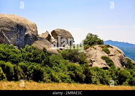 Spätneolithische Nekropole Li Muri, Arzachena, Sardinien, Italien, Europa Stockfoto