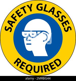 Bodenschild, Schutzbrille Erforderlich Stock Vektor