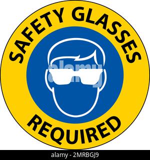 Bodenschild, Schutzbrille Erforderlich Stock Vektor