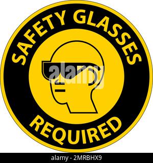 Bodenschild, Schutzbrille Erforderlich Stock Vektor
