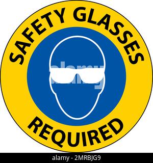 Bodenschild, Schutzbrille Erforderlich Stock Vektor