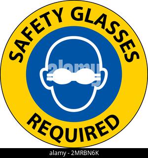 Bodenschild, Schutzbrille Erforderlich Stock Vektor