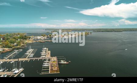 Eine Luftaufnahme vom Sodus Point, New York Stockfoto