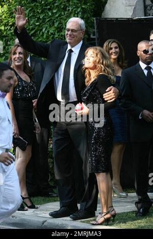 Phil Jackson kommt zu Khloe Kardashians Hochzeit in Bel Air, Kalifornien. 9/27/09. Stockfoto