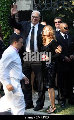 Phil Jackson kommt zur Hochzeit von Khloe Kardashian mit DEM LA Lakers-Spieler Lamar Odom in Bel Air, Kalifornien. 9/27/09. Stockfoto