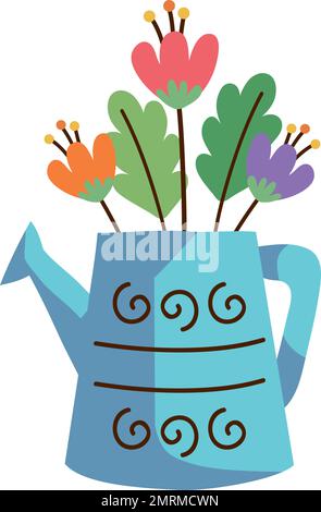 Blumen springen in den Sprinkler Stock Vektor