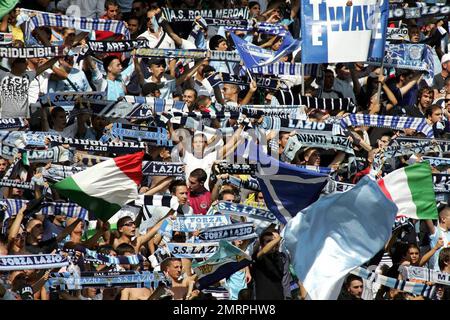 Lazio spielt Sampdoria während der Fußballmeisterschaft der Serie A im Olympiastadion. Lazio gewann das Spiel 2-0. Rom, Italien. 9/14/08. Stockfoto