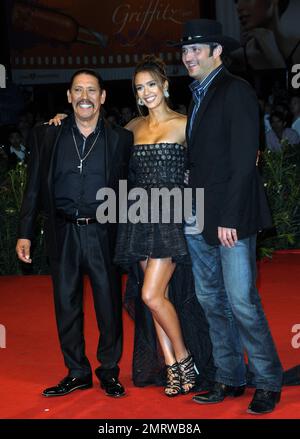 Danny Trejo, Jessica Alba, Robert Rodriguez besuchen die Machete-Premiere während des 67. Jährlichen Venedig Film Festivals in Venedig, Italien. 9/1/10. Oder Link Back muss lauten Stockfoto
