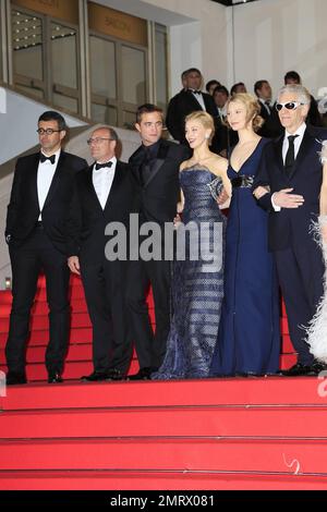 Die Filmbesetzung besucht die Premiere „Maps to the Stars“ beim Filmfestival in Cannes. Cannes, Frankreich. 19. Mai 2014 Stockfoto