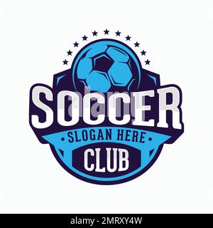 Fußball-Club-Logo oder Fußball-Logo-Design. Vektordarstellung Stock Vektor