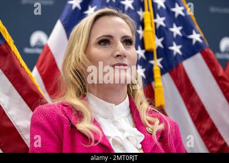 Vertreter der Vereinigten Staaten Laurel Lee (Republikaner von Florida) während einer Pressekonferenz im Capitol in Washington, D.C., USA, Dienstag, 31. Januar, 2023. Foto: Julia Nikhinson/CNP/ABACAPRESS.COM Stockfoto