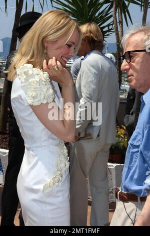 Rachel McAdams und Woody Allen bei der Premiere von „Mitternacht in Paris“ beim Filmfestival in Cannes. Paris, Frankreich. 05/11/11. Stockfoto