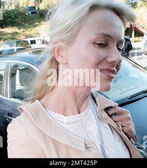 Naomi Watts, looking thin, following a lunch date with a friend at Cafe Med in West Hollywood, Ca. 02/09/06 Stock Photo