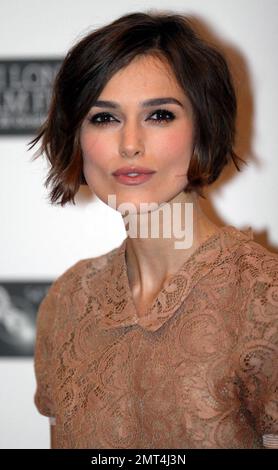 Keira Knightley beim Fototermin für „Never Let Me Go“ beim BFI London Film Festival. London, Großbritannien. 10/13/10. Stockfoto