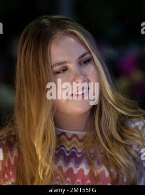 Oranjestad, Aruba. 31. Januar 2023. Prinzessin Amalia aus den Niederlanden am 31. Januar 2023 auf der Plaza Padu in Oranjestad, um am 3. Tag des Besuchs des Caribbean Credit: Albert Nieboer/Netherlands OUT/Point de Vue OUT/dpa/Alamy Live News am Bon Bini Aruba Festival teilzunehmen Stockfoto