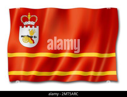 Smolensk Staat - Oblast - Flagge, Russland winken Banner Sammlung. 3D Abbildung Stockfoto