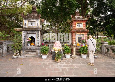 Hanoi, Vietnam, Januar 2023. Blick auf den taoistischen Tempel Chua Dien Huu im Stadtzentrum Stockfoto