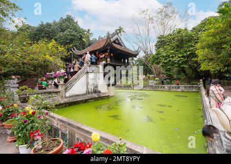 Hanoi, Vietnam, Januar 2023. Blick auf den taoistischen Tempel Chua Dien Huu im Stadtzentrum Stockfoto