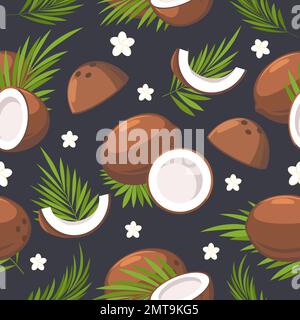 Kokosnüsse, nahtloses Muster Stock Vektor