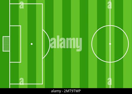 vektorgrafik des Fußballplatzes - Fußballfeld Draufsicht keine Personen für Website-Hintergrund, Grafikelement, Broschüre, Prospekt, Karte, spor Stock Vektor