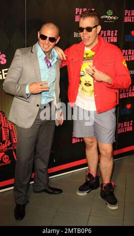 Pitbull mit Perez Hilton bei Perez Hilton's ÒOne Night im LAÓon September 11. im Wiltern Theatre in Los Angeles präsentiert von SWAGG. 9/11/10 Stockfoto