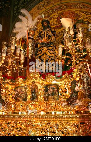 Basílica Menor de Santísima María de la Esperanza Macarena Paso de misterio de Nuestro Padre Jesús de la Sentencia Sevilla Andalusien Spanien Stockfoto