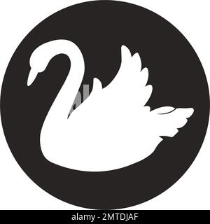 Logo-Design mit Vektor-Schwan-Silhouette zur Illustration Stock Vektor