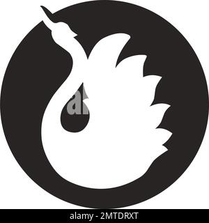 Logo-Design mit Vektor-Schwan-Silhouette zur Illustration Stock Vektor