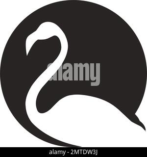 Logo-Design mit Vektor-Schwan-Silhouette zur Illustration Stock Vektor