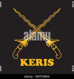 Keris-Vektorsymbol, eine traditionelle Waffe aus Indonesien Stock Vektor