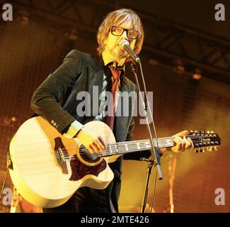 Jarvis Cocker of Pulp tritt am zweiten Tag des Reading Festivals 2011 auf. Reading, UK. 27. August 2011. Stockfoto