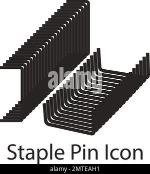Symbol für Heftklammernstift, Symboldesign für Heftklammernbefestigung aus Metall Stock Vektor