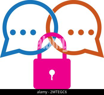 Logo für private Chats mit Vektorsymbolen Stock Vektor