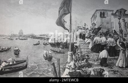 A Prozession in Venedig, Italien, von Scipio Vannutelli, Illustration veröffentlicht 1880 Stockfoto