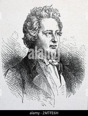 Christian Johann Heinrich Heine war ein deutscher Dichter, Journalist, Essayist und Literaturkritiker Stockfoto