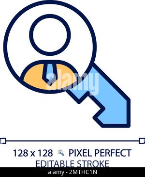 Key Person Pixel Perfect RGB-Farbsymbol Stock Vektor